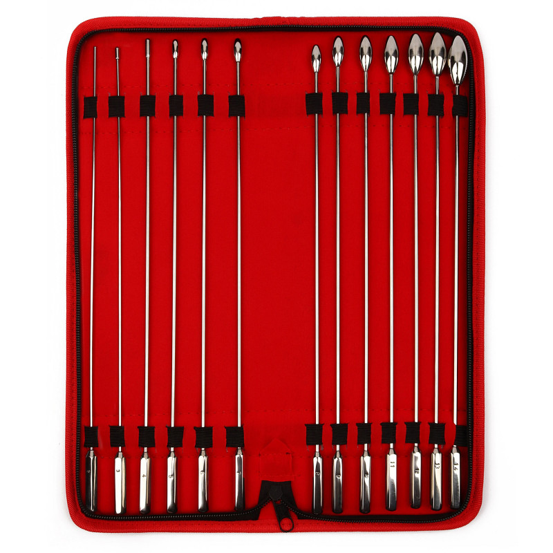 Mr. Steel Pack 13 Tiges d'urètre Ovalund Bud 26 cm - Diamètres 2 à 14mm